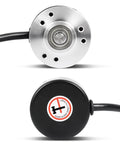 Front and back view of Incremental Optical Rotary Encoder For Arduino With 360 Pulses Per Revolution AB Quadrature Wide Voltage 5 To 24V DC 6mm Shaft