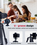 Family using 360 Degree Ball Head Tripod Mount With Dual Panoramic Rotation For DSLR Mirrorless And Sports Cameras CNC Aluminum Alloy