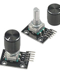8 Pcs KY040 360 Degree Rotary Encoder Modules With Knob Caps For Arduino Microcontroller Use, Continuous Rotation Without Limits