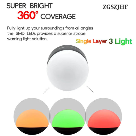 Industrial 24V DC AC LED Warning Lights Three Color Column Signal Tower Indicator Lamp Beacon With Continuous Buzzer For Panel Mount 30mm Hole Easy To Install High Brightness LED