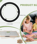 360 Degree Rotating Puzzle Turntable For 1000 To 2500 Piece Jigsaw Puzzles with measurements and children using it