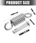 Durable 360 degree rotating spring steel hooks with anti corrosion coating shown with dimensions.