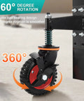 Six Inch Gate Wheels With Brake For Metal Swing Tube Gates And Wooden Fence Gates, Spring Loaded Vertical Spring For Height Compensation, 360 Degree Swivel With Smooth Rotation, Supports Up To 500 Lbs, side view