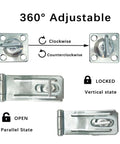 Three And One Half Inch Swivel Safety Hasp Latch With Twist Knob, 360 Degree Rotation, Lockable For Fence Gates And Cabin Doors