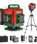 Achieve flawless room layouts and precise tile and ceiling alignment with this four 360 degree laser level kit featuring self leveling planes, tripod, remote control, pulse mode, and a durable protective case for easy transport and setup.