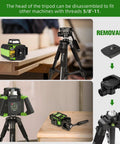 Achieve precise indoor and outdoor alignment with a 360° self-leveling laser level kit, featuring three 360 beams, a tall 50 inch tripod.