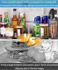 Comparison of 360 Degree Rotating Refrigerator Lazy Susan Turntable and traditional storage in fridge, showing space efficiency
