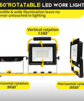 LED Work Light With Stand Pacolit P 21000 Lumen 3 Head Adjustable Individual Switches IP66 Waterproof Foldable Tripod