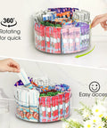 Extra Large Drink Packet Organizer With 360 Degree Rotating Lazy Susan Turntable Acrylic Pantry Organizer for kitchen use.