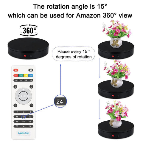 32cm Motorized Rotating Platform With 350lbs Capacity For Photography And Display showcasing 360-degree rotation with remote control
