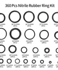 360 Pcs O Ring And Washer All In One Set With 24 Sizes In Black Rubber Seals For Pressure Washers Faucets Hoses Automotive