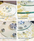 36 Inch Heavy Duty Lazy Susan Turntable with Extra Thick 1/3 Inch Tempered Glass Silent Smooth Swivel Anti Tip Design