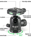 All Metal 36mm Tripod Ball Head for Rifle Rests and Shooting Sticks, supports up to 33 pounds, CNC machined with 360 degree panorama.