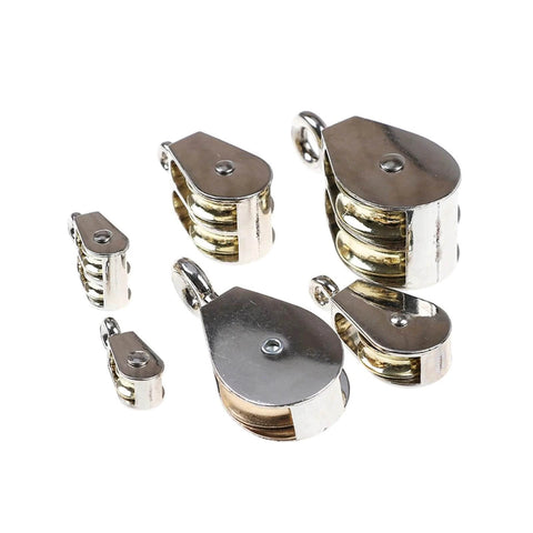 36mm Metal Sheave Zinc Alloy Fixed Pulley Crown Block and Tackle Lifting Wheel Mini Single/Double Pulley for DIY.