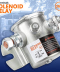 36 Volt Four Terminal Solenoid Relay For EZGO TXT And Marathon Golf Carts 1980 To 2010 Replacement OEM Parts with warning label