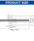 Diagram showing dimensions of ✝️ 2pcs 370mm tr8x4 lead screw with brass nut, 2mm pitch, 304 stainless steel screw bar, 370mm length.