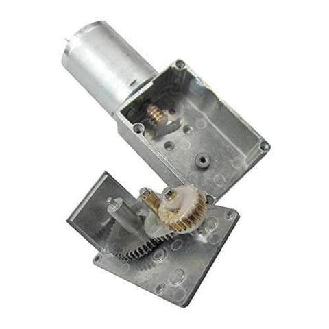 Internal view of 370WG DC Worm Gear Motor 6V DC 30RPM Self-Locking Reversible Reducer Electric Motor, showing gears and housing.