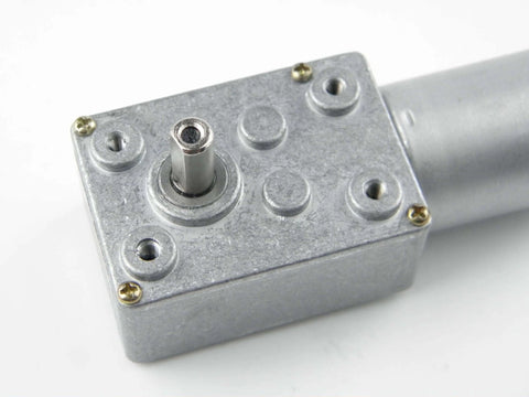 Close-up of zinc alloy aluminum housing on 370WG DC Worm Gear Motor 6V DC 30RPM Self-Locking Reversible Reducer Electric Motor