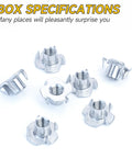 50 Pack Three Eighths Sixteen Four Jaw Tee Nuts For Bolts And Stem Casters Zinc Plated Steel Threaded Inserts For Woodworking