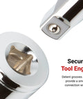 Close-up of 3/8 Inch Drive 24 Mm Shallow 6 Point Socket for hex fasteners, showing flat side contact design and durable metal construction.