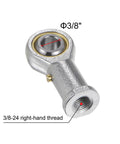 3/8 Inch Female Rod End Bearing With 3/8-24 Right Hand Thread, Self Lubricating Joint, 9 Degree Angular Misalignment, 45 Steel Body