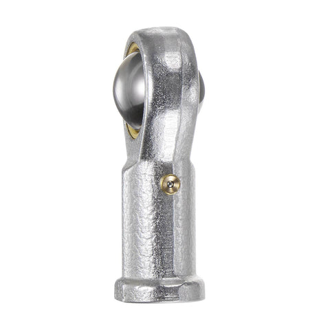 Side view of 3/8 Inch Female Rod End Bearing With 3/8-24 Right Hand Thread, Self Lubricating Joint, 45 Steel Body, Hardened Bearing Ball.