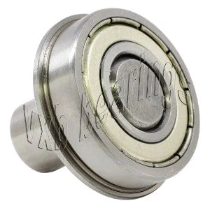 3/8 Inch Flanged Ball Bearing with 1/8 diameter integrated 3/8 Axle - VXB Ball Bearings