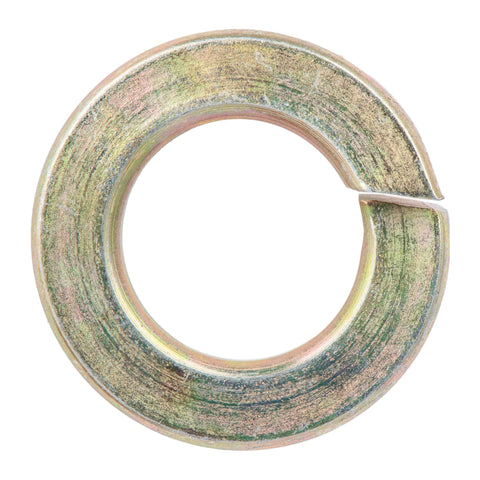 3/8 Inch Grade 8 Split Lock Washer Thru-Hardened Steel Yellow Zinc showing split detail