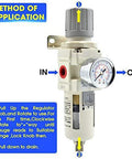 3/8" NPT Air Filter Pressure Regulator Combo Piggyback, Air Tool Compressor Filter - Gauge AW3000-03 - Buy Bearings online - Fast US Shipping