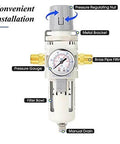 3/8" NPT Air Filter Pressure Regulator Combo Piggyback, Air Tool Compressor Filter - Gauge AW3000-03 - Buy Bearings online - Fast US Shipping