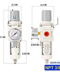 3/8" NPT Air Filter Pressure Regulator Combo Piggyback, Air Tool Compressor Filter - Gauge AW3000-03 - Buy Bearings online - Fast US Shipping
