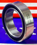 3805-2RS Angular Contact Bearing Sealed 25x37x10mm chrome steel bearing with double rubber seals, side view.