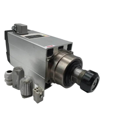 380V 4.5KW Square Spindle Motor With Air Cooled Design And 4 Bearings, ER32 chuck, pro-grade CNC spindle for milling
