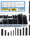 Complete 385 Piece Roll Pin Set Kit With 26 Sizes For Home Improvement And Automotive Repair Durable 65Mn Steel With Black Oxide Finish