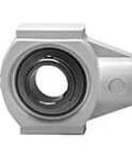 Front view of UCHPL204-12MZ20W single 3/4 inch Kanigen set screw hanger bearing white housing single-row ball bearing for shaft mounting.