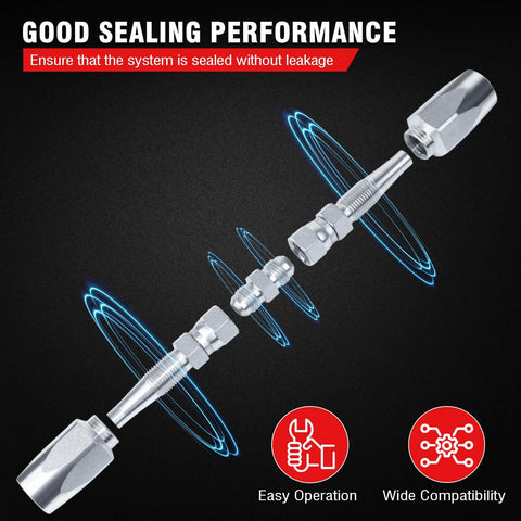 Two Pack Three Eighths Inch Hydraulic Hose Field Repair Kit Reusable For 2-Wire Braided Hoses With Zinc Plated Components