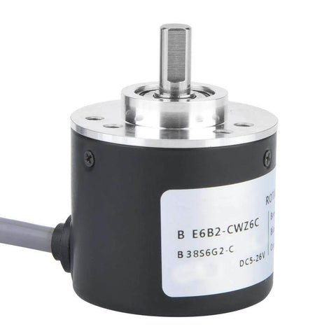 Incremental Rotary Encoder Five To Twenty Six Volts DC Top Notch 38 Millimeter Diameter NPN Open Collector ABZ Three Phase Encoder
