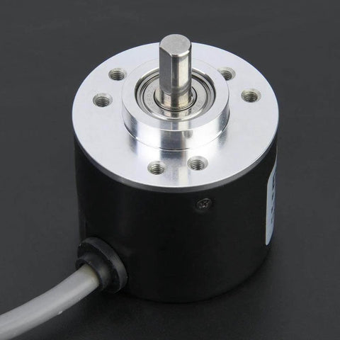 Incremental Rotary Encoder Five To Twenty Six Volts DC Top Notch 38 Millimeter Diameter NPN Open Collector ABZ with 6 mm shaft