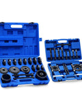 38pc 2-in-1 Bearing Press Kit with Sliding Screws Sleeves in blue case, includes 5 T Separator Puller Set with 2" and 3" Jaws
