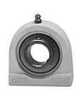 Front view of 1/2 Inch Kanigen Set-Screw Tapped Single-Row Ball Bearing, Black Finish, for rotary applications.