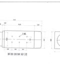 Technical drawing of Beefed-Up Square CNC Router Spindle Kit 3KW ER20 With Water-Cooled VFD Inverter, side and end view dimensions.