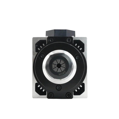 Front view of Beefed-Up Square CNC Router Spindle Kit 3KW ER20 With Water-Cooled VFD Inverter Four-Bearing Live Spindle