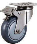 3"inch Caster Wheel w/ Brake - Plate Stainless Steel TPR - Buy Bearings online - Fast US Shipping