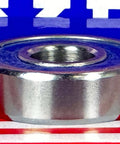 Side view of Hybrid Ceramic 6000-2RS Stainless Steel Ball Bearing 10x26x8mm with polished silver finish.