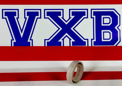 Acetal/POM Plastic Bearing 6700 - Glass Balls 10x15x3mm in front of VXB logo, showcasing the bearing's size and design.