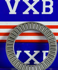 TC2233 Thrust Needle Roller Bearing 1-3/8" x 2-1/16" x 5/64" inch front view against VXB packaging