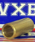 3/8" x 1/2" x 1-1/4" inch Bearing Bronze Bushing Plain Sleeve on reflective surface, VXB background