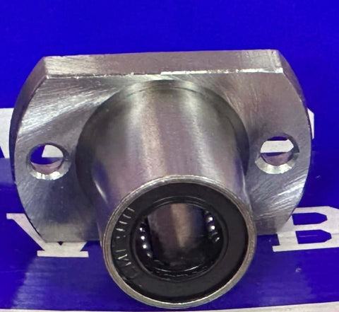 Front view of LMH12UU 12mm Flanged Ball Bushing CNC Linear Motion Bearing 12x21x30mm with square flange and metal surface