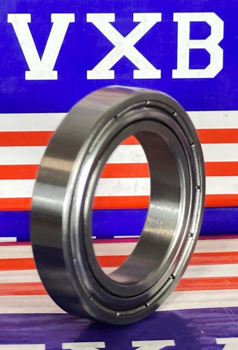 Side view of S6906ZZ Food Grade Stainless Steel Ball Bearing with sealed design on colorful background.
