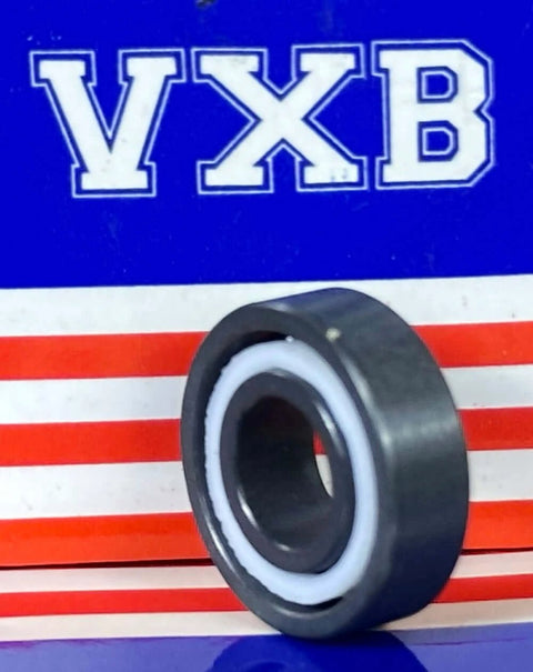 Side view of VXB branded Full Ceramic Bearing Silicon Nitride 7x16x5 Miniature with PTFE cage